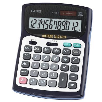 China Accountant Financial Calculator Tax Calculator Good Quality 12 Digits Double Power Office Use Office TAX Calculator for sale