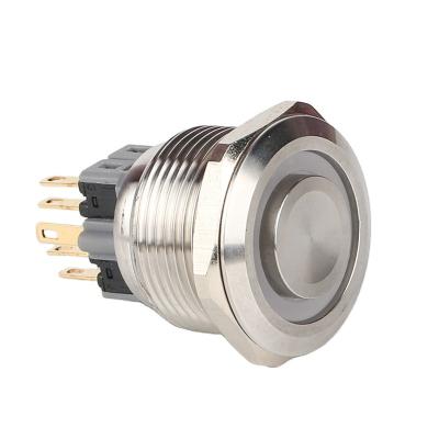 China 28mm Illuminated Metal Push Button Switches Round 500V Ring Type LED for sale