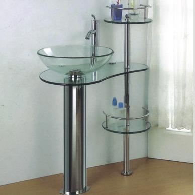 China Modern Tempered Glass Hair Hand Sink Designs Go Down for sale