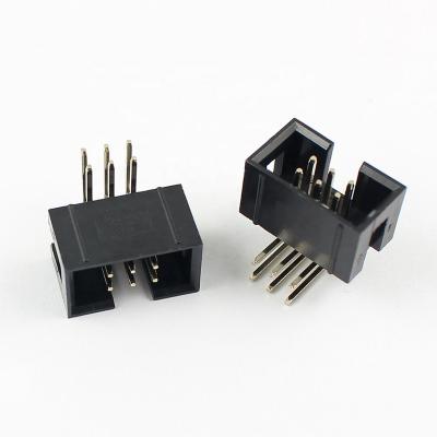 China PCB Customize Design SMD Box Header Connector Pitch 2.54mm 2x3 6 Position 2x3 Pin Right Angle For PCB Board Solder Soldering Au UL94V-0 for sale