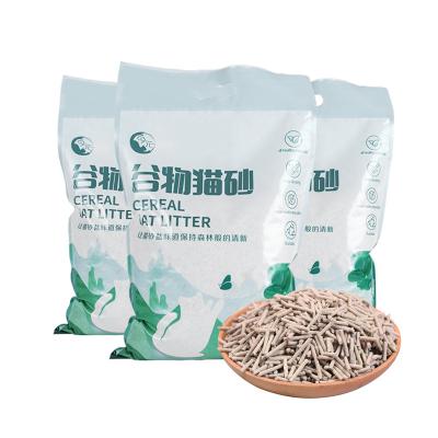 China New Cat Litter Wholesale Cereal Cat Viable OEM Litter Deodorizer Clumping Sand For Cat for sale