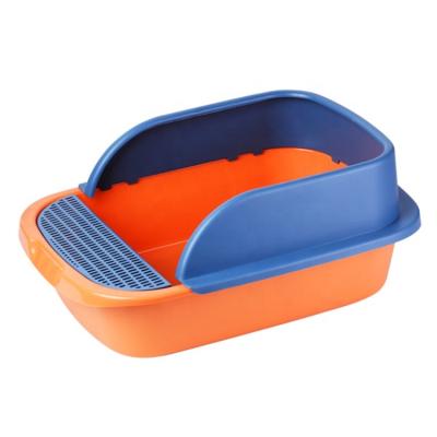 China Multi Viable Colorful Plastic Kitty Cat Litter Tray With Frame For Cats for sale