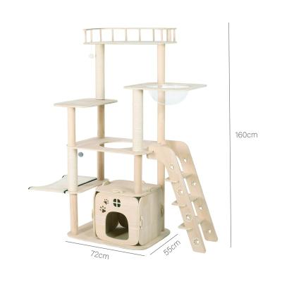 China Original Viable Large Cat Tower Tree Sisal Wood Cat Tree With Cat House From China Factories for sale