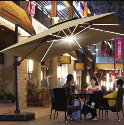 China Modern 3M Solar LED light patio umbrella, outdoor umbrella for sale for sale