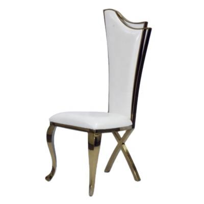 China Modern High Quality Vintage Hotel Wedding And Event Furniture Metal Stainless Steel Chair Gold Dining Chairs LS0128 for sale