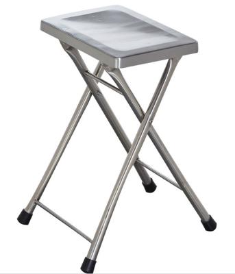 China Eco-friendly high quality brushed stainless steel morden folding chair for hotels restaurant office garden LQ-ZD002 for sale