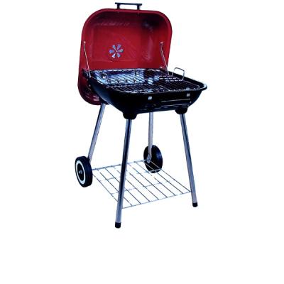 China Adjustable Height BBQ Tools Kit Wheel Cart Removable Grill Oven For Garden for sale