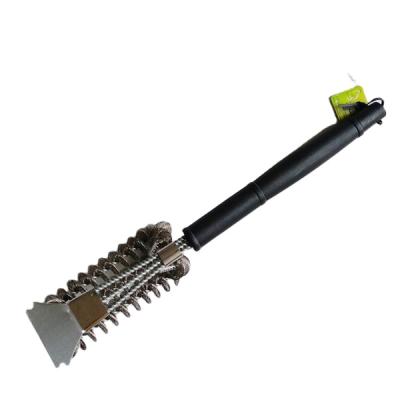 China Easily Cleaned Outdoor BBQ Grill Cleaning Brush Stainless Steel Scraper for sale