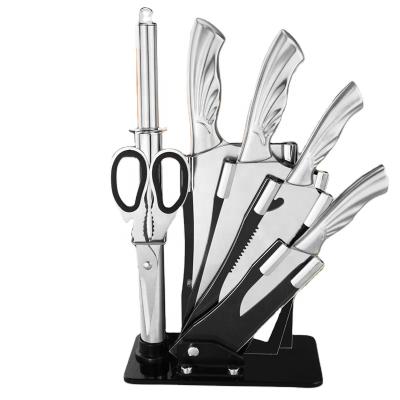 China Sustainable Wholesale 7 Piece Kitchen Knife Set Stainless Steel With Acrylic Holder for sale