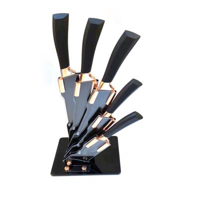 China Sustainable Soft Handle Kitchen Chefs Knife Set With Non Stick Coating Blade for sale