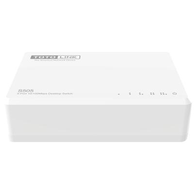 China TOTOLINK S505 5Port Switch 10/100 Mpbs Fast Speed ​​Home Ethernet Power Supply Desktop Changeover Network Switches Managed for sale