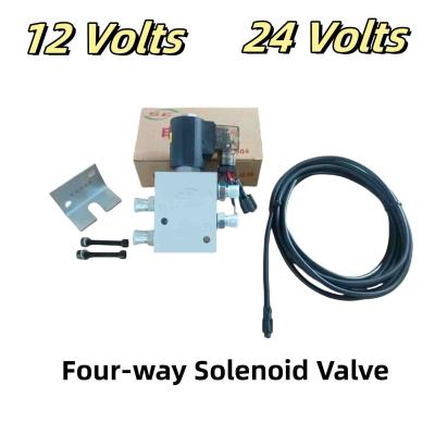 China Válvula de solenoide de cuatro vías para grabador de excavadoras 12 voltios / 24 voltios en venta