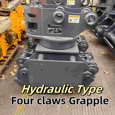 China Hydraulic Type Excavator Grabber Four Teeth Wood Grabber for sale