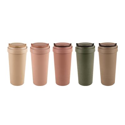 China Sustainable 2236B 500ml 17Oz Makers Eco-Friendly Reuse Reusable Biodegradable Portable Double Wall Bamboo Fiber Mug Coffee Mug for sale