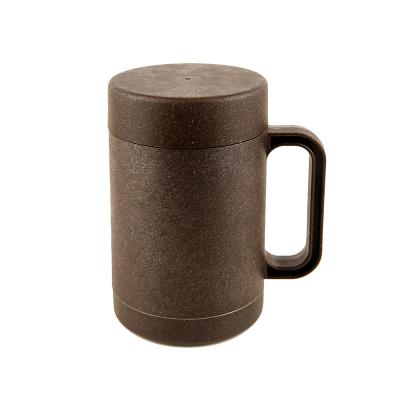 China 2901C 350ml 12oz Sustainable Eco-Friendly Recycle Biodegradable Double Layers Coffee Grounds Insulation Mugs Ceramic Mug for sale