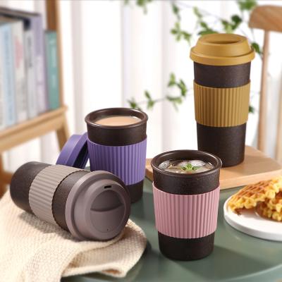 China Sustainable Biodegradable Reusable Coffee Mug Double Wall Insulated Wholesale Car Coffee Grounds Pod Travel Mug BL202262-400ML13oz for sale