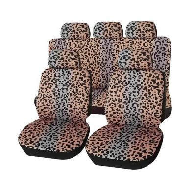 China Leopard Cheap Price Protect Car Interior Accessories Polyester Airbag Car Seat Covers for sale