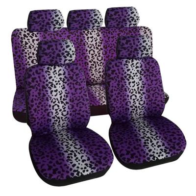 China Best Selling Leopard Protect Car Leopard Print Polyester Interior Car Airbag Seat Covers for sale