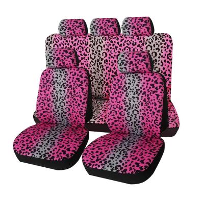 China Leopard Print Polyester Car Interior Decorative Seat Covers Large Standard Leopard Car Accessories for sale