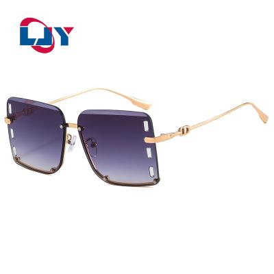 China Newest High Quality 2095 Fashion Ins Style Shading Men's Rimless Sun Glasses Fit Oversized Sunglasses Women 2022 for sale