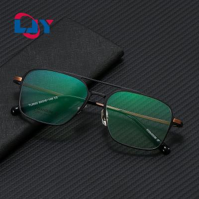 China New 9003 Comfortable Ultralight Retro Glasses Frame Magnesium Double Beam Optical Glass Aluminum Frame for sale