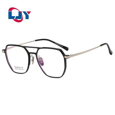 China 9015 Comfortable Extra Wide Men Eye Glasses Fashion Sight Aluminum Big Sight Glasses Custom New Double-Bridge Model for sale