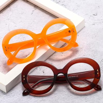 China M386 modern fashion comfortable personality in running unisex glasses round big oversized candy color sight optical glasses for sale