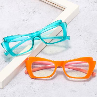 China Comfortable Frame Women Cat Eye Leopard Anti-Blue Transparent Glasses M343-1 Glasses Frame Vintage Optical Eyewear for sale