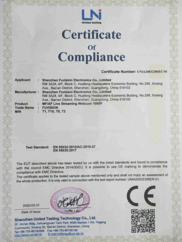 CE - Shenzhen Fuvision Electronics Co., Ltd.