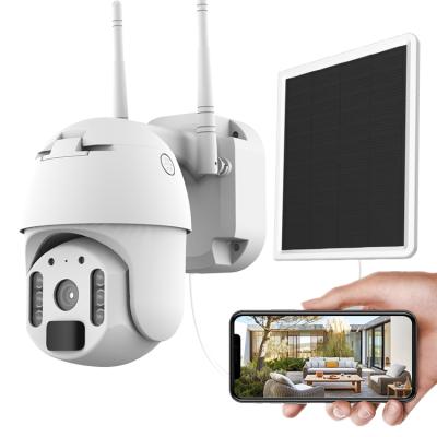 China Cheap Built-in Siren 100X Wirless Ptz Wifi Solar Security Camera for sale