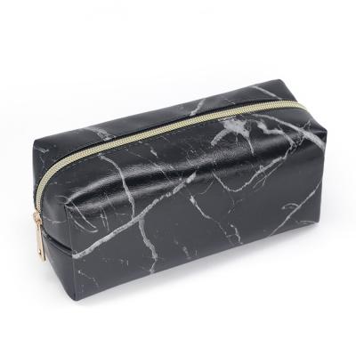 China Fashion PU Leather Bag Travel Marble Cosmetic Bag for sale