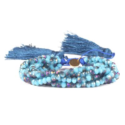 China Crystal Tassel Beads Braided Layer Bracelets Daily Jewelry Gold Multi Layer Gifts for sale