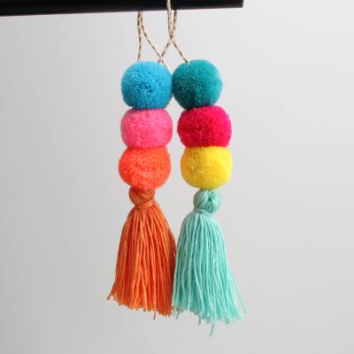 China Daily Tassels Locks Large Tassel Chains KeyChains For Women Bag Charms Keychain Dropshipping Jewelry for sale