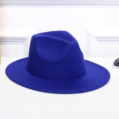 China Picture Wool Men Felt Trilby Fedora Hat For Gentleman Wide Brim Panama Sombrero Top Hat for sale