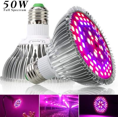 China Seed Starting DropShipping Par30 50W 78Leds Plant Light Full Spectrum UFO Plant Bulb E26 E27 Hydroponic Base Growing Light Suitable For Indoor for sale