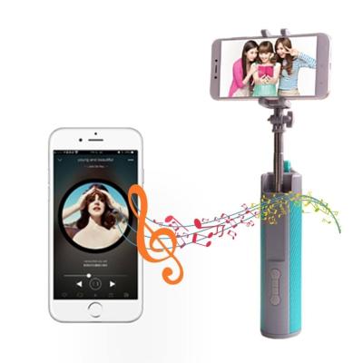 China Multifunctional AirPlay 4 in 1 Speaker with Portable Mini Selfie Stick Flashlight Power Bank Speakers for sale