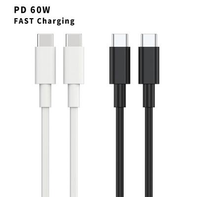 China 60w palladium cable oem logo packing strip 1m 2m palladium usbc cableusb white black type usb c to type c cable 3a cable 60w fast charging for sale