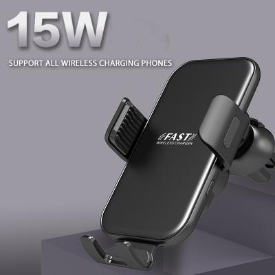 China Wholesale Custom Auto Car Air Clamp Mobile Phone Charger Z Flip Fast Charging 15w Car Air Vent Phone Fastening and Charging Wireless Holder for sale