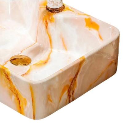 China Easy Clean Cheap Cost Design Customized Rectangular Hammam Wash Sink Marble Basin for sale