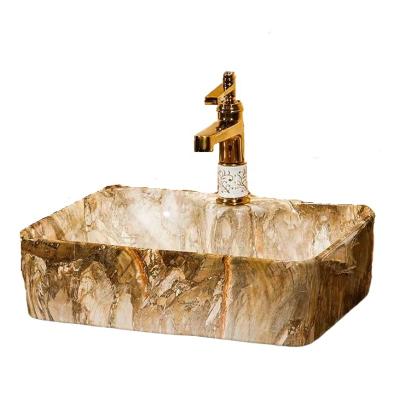 China Easy Clean Professional Supply Counter Top Toilet Wash Sink Modern Ceramic Marble Basin for sale