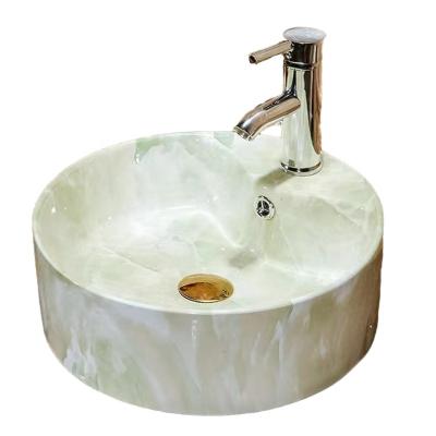 China Factory Price Easy Clean Luxury Countertop Set Rectangular Marble Hand Wash Basin for sale