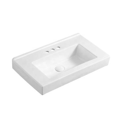 China Factory Wholesale Price Easy Clean Semi Recessed Ceramic Porcelain Matt Wash White Basin for sale