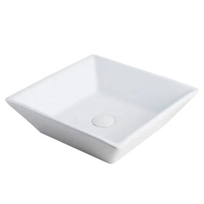 China China Supplier High Quality Easy Clean Square Shape Wash Ceramic Pedestal White Bathroom Basin for sale