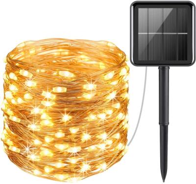 China Copper String 200L LED Copper Wire String Light Solar Powered Indoor Holiday Decoration Light for sale