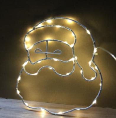 China Santa Claus Pattern Light Iron Christmas Decoration Light 2D LED Pattern Light for Indoor Outdoor Use Copper Wire for sale