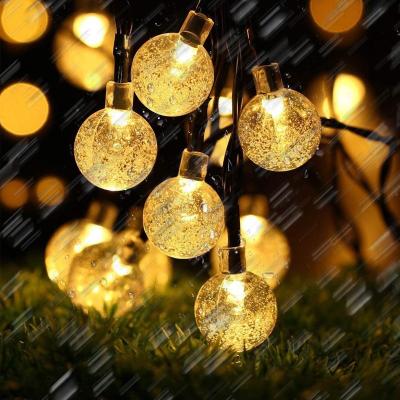 China Outdoor Lights 100LED Glass Ball LED Light Waterproof Crackled Solar String Light For Outdoor Party Decoration for sale