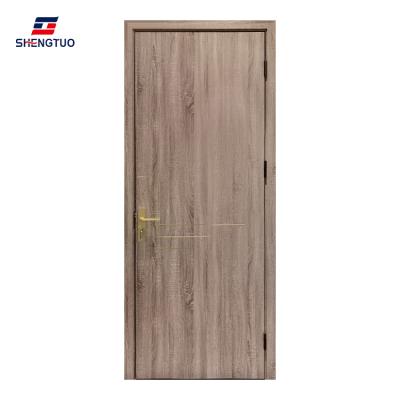 China Light Sound Insulation Walnut Italy Style Inside Single Door Wood Door Good Quality Custom Cheap Bedroom Swing Interior MDF Room Doors for sale