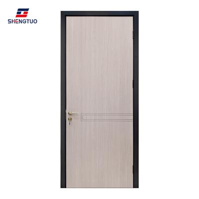 China 2020 New Design Patent Sound Insulation Aluminum Melamine Wood Door MDF Swing Interior Wood Panel Door For Bedroom for sale