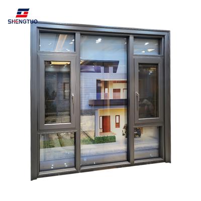 China Aluminum Patio Window Integration Screen Customized Folding Frame Chandelier Double Noise Canceling Windows for sale