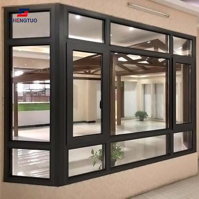 China Guangdong Folding Windows and Doors Stained Glass Frames Double Screen Frame Solarium Aluminum Casement Window Home for sale